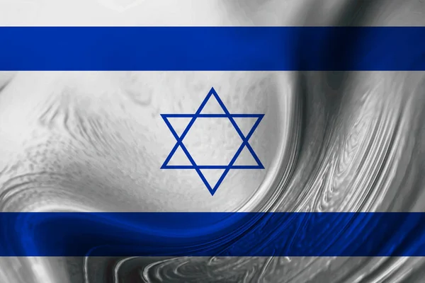 Israel Vlag Achtergrond Met Golven — Stockfoto