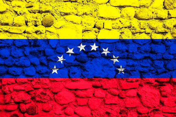 Flaga Wenezueli Ścianie Żwirowej — Zdjęcie stockowe