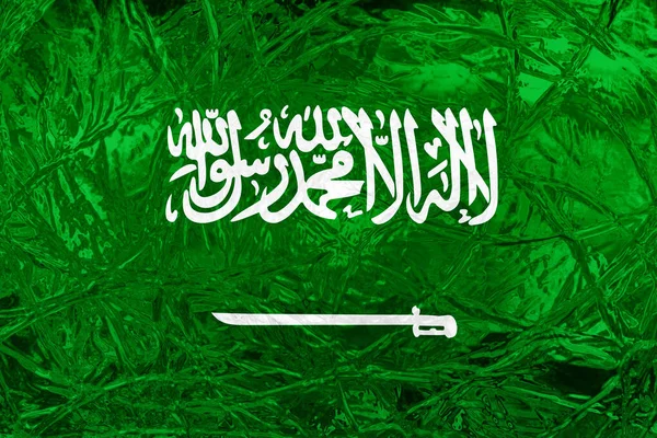 Fundo Com Bandeira Colorida Decorativa Arábia Saudita — Fotografia de Stock