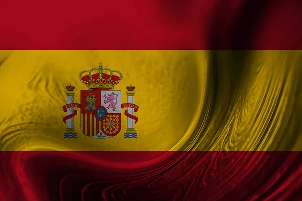 Испанский Флаг Фон Волнами — стоковое фото