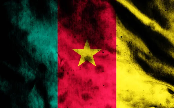 Прапор Камеруну Старій Тканині — стокове фото