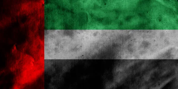 Флаг Объединённых Арабских Эмиратов Старой Ткани — стоковое фото