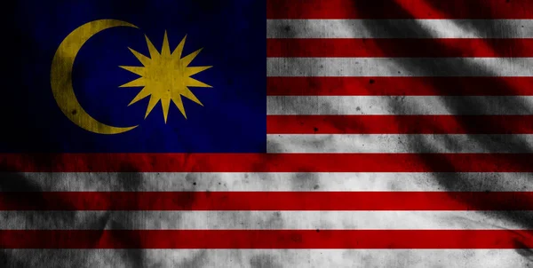 Starý Závěs Pozadí Dekorativní Barevné Vlajky Malajsie — Stock fotografie