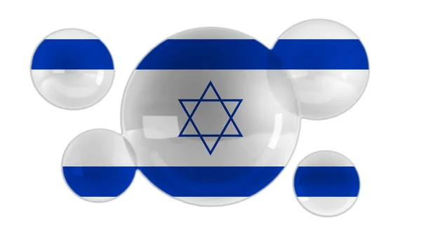 Bandera Israel Burbujas Ilustración —  Fotos de Stock