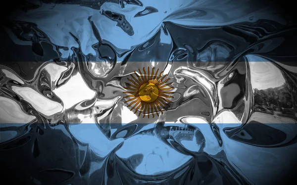 Σημαία Αργεντινής Μεταλλικά Ανταύγειες — Φωτογραφία Αρχείου