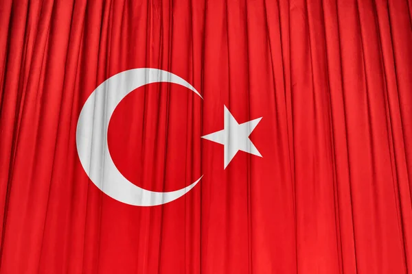 Bendera Turki Bergelombang Drapery — Stok Foto