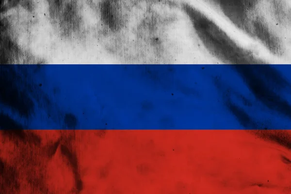 Bandeira Rússia Tecido Velho — Fotografia de Stock