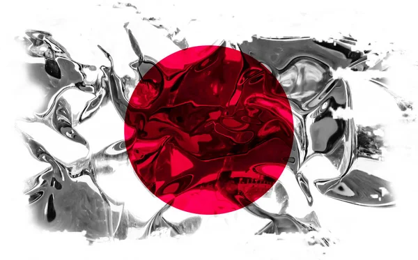 Achtergrond Met Vlag Van Japan Met Metallic Highlights Illustratie — Stockfoto