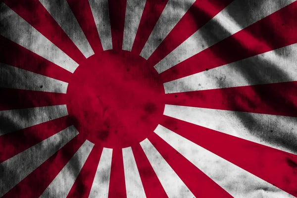 Eski ve harap kumaşın üzerinde Japon bayrağı