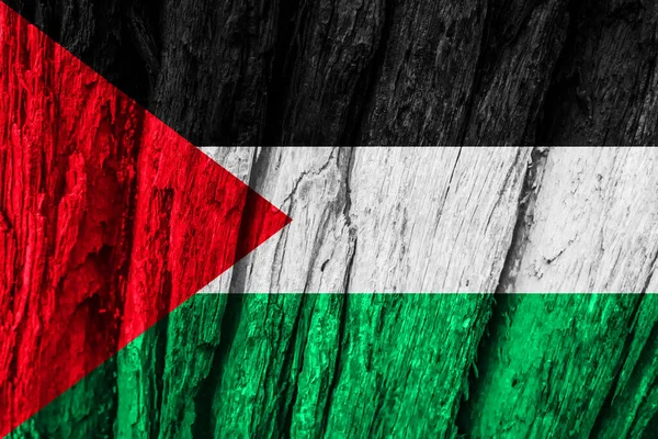 Fondo Madera Bandera Colorida Decorativa Palestina —  Fotos de Stock