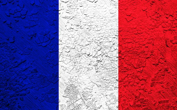 Bandera Francia Textura Pared —  Fotos de Stock