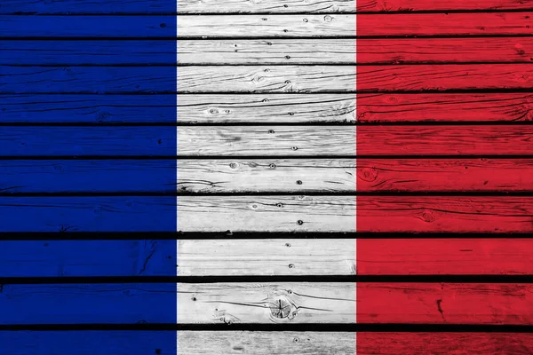 Bandiera Della Francia Tavole Legno — Foto Stock