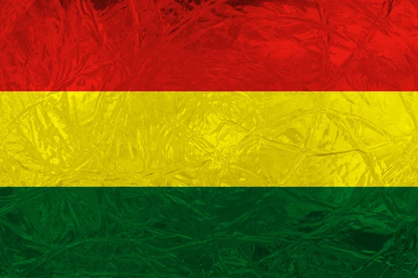 Holzhintergrund Der Dekorativen Bunten Flagge Von Bolivien Mit Metallischen Reflexen — Stockfoto