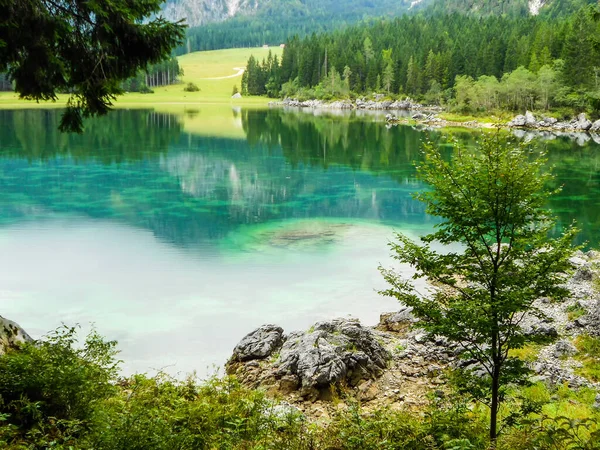 Beautiful View Raibl Lake Tarvisio Friuli Venezia Giulia Italy — Stock Photo, Image