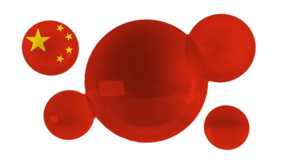 中国在泡沫上做标记 3D说明 — 图库照片