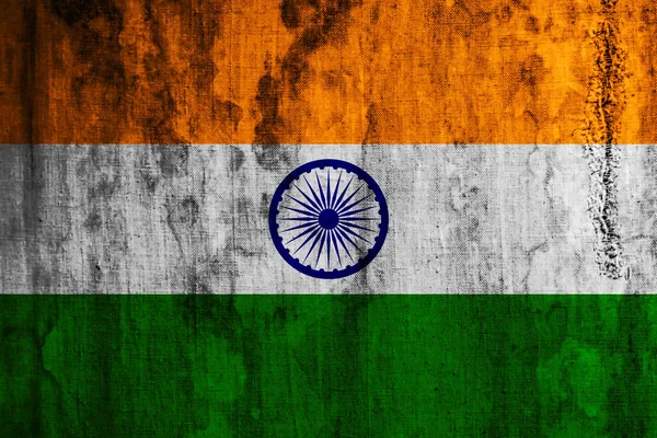 Vlag Van India Oude Stof — Stockfoto