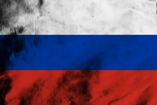 Bandera Rusia Sobre Tela Vieja —  Fotos de Stock