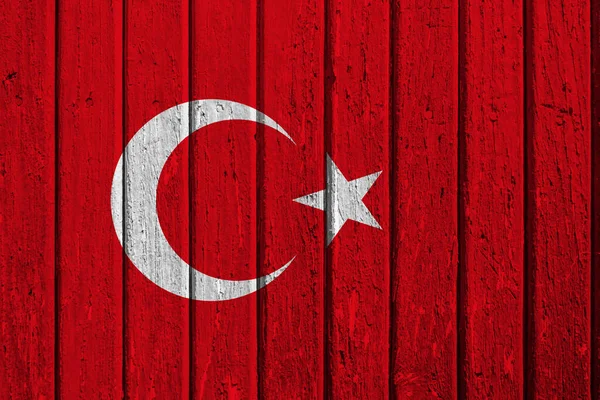 Bandiera Della Turchia Sfondo Legno — Foto Stock