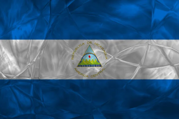 Bandera Nicaragua Con Efecto Reflexiones — Foto de Stock