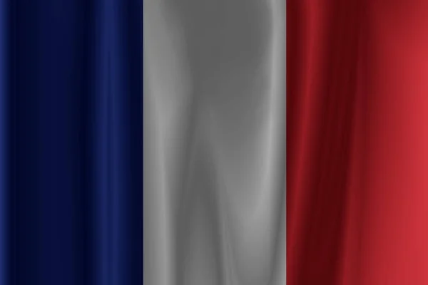 Franciaország Zászló Hullámos Függönyön — Stock Fotó