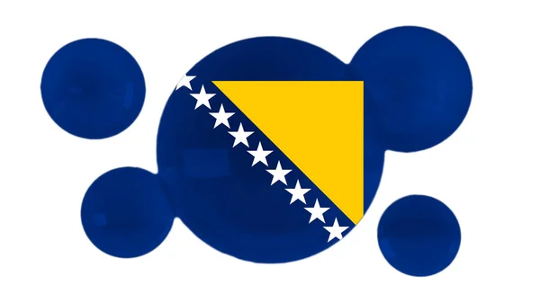 Bosnien Och Hercegovinas Flagga Bubblor Illustration — Stockfoto