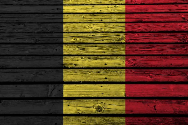 Belgien Flagga Trä Bakgrund — Stockfoto