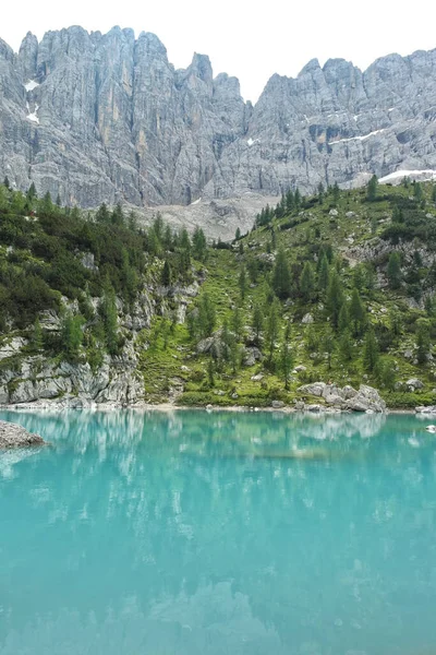 Vista Lago Sorapis Belluno Itália — Fotografia de Stock