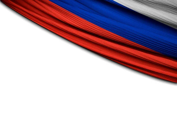 Drape Flag Russia White Background — Stock Photo, Image