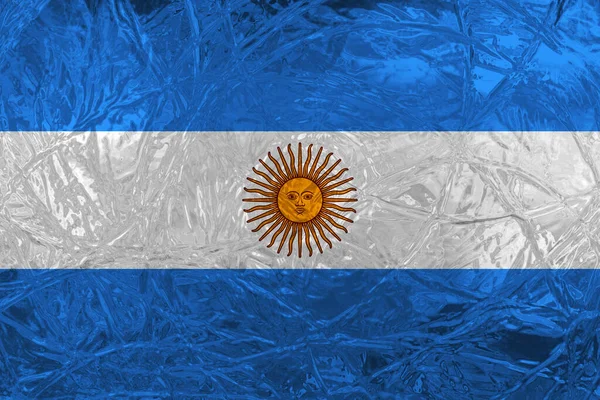 Σημαία Αργεντινής Επίδραση Πάγου — Φωτογραφία Αρχείου