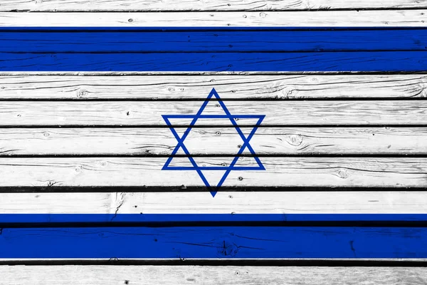 Flagge Israels Auf Holzplanken — Stockfoto