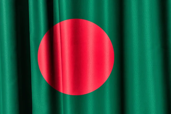Bangladéšská Vlajka Vlnění Tkaniny — Stock fotografie
