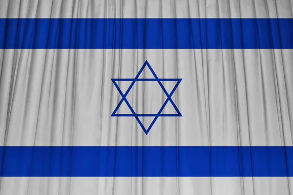 Flagge Israels Auf Welligem Tuch — Stockfoto