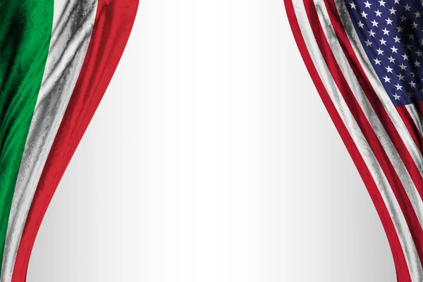 Italiens Och Amerikas Förenta Staters Flaggor Med Teatereffekt Illustration — Stockfoto