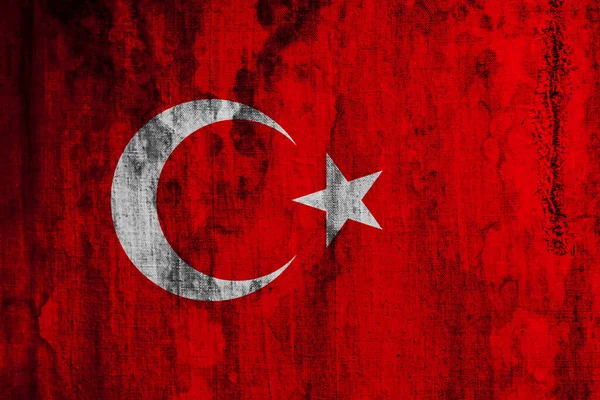 Flagge Der Türkei Auf Altem Stoff — Stockfoto