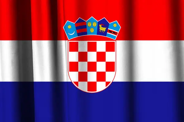 Textil Bakgrund Dekorativa Färgglada Flagga Kroatien — Stockfoto