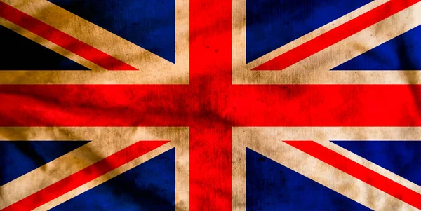 Flagge Großbritanniens Auf Altem Stoff — Stockfoto