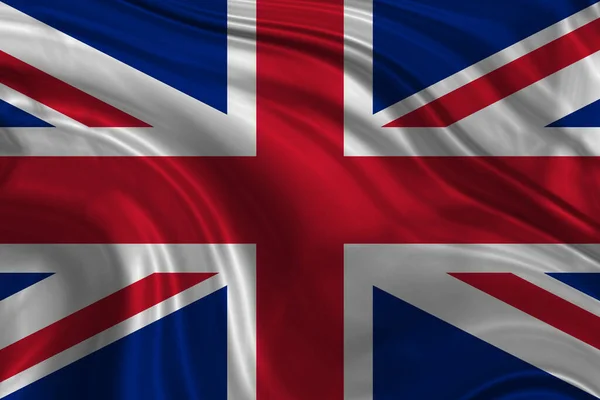 Bandera Del Reino Unido Sobre Tela Ondulante —  Fotos de Stock