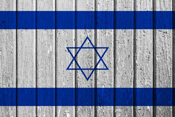 Прапор Ізраїлю Дерев Яних Дошках — стокове фото