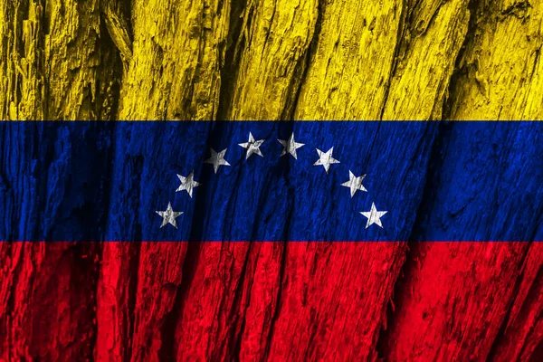 Sfondo Legno Della Bandiera Decorativa Colorata Del Venezuela — Foto Stock