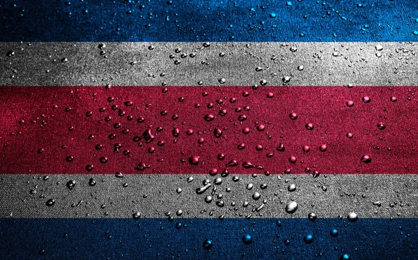 Fondo Con Bandera Costa Rica Con Gotas —  Fotos de Stock