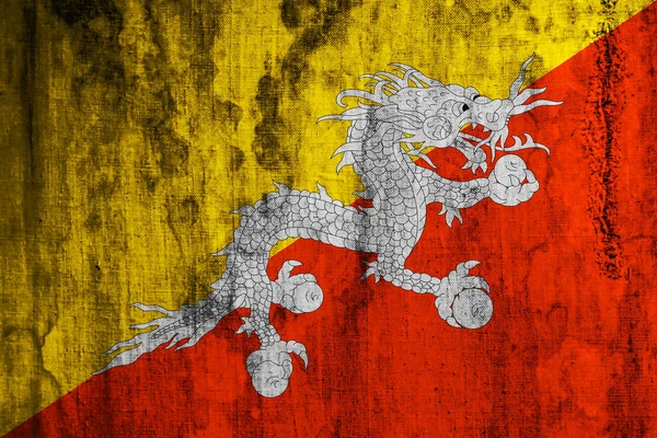 Textilní Pozadí Dekorativní Barevné Vlajky Bhútánu — Stock fotografie