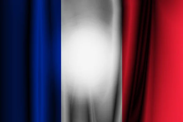 Dalgalı Perdede Fransız Bayrağı — Stok fotoğraf