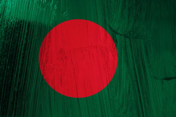 Bangladesh Flagga Med Reflektionseffekt — Stockfoto