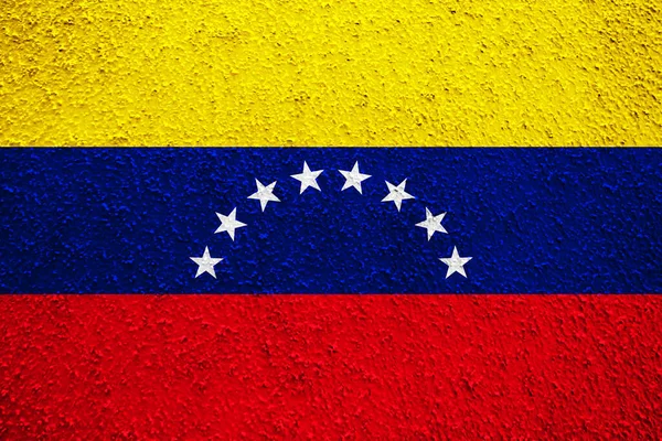 Σημαία Βενεζουέλας Στον Ρυτιδιασμένο Τοίχο — Φωτογραφία Αρχείου