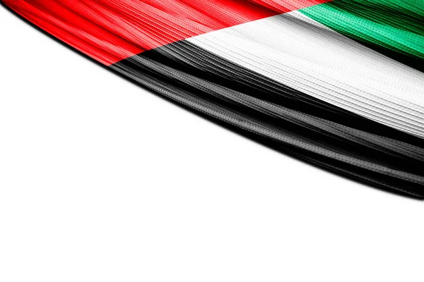 Flagge Der Vereinigten Arabischen Emirate Auf Weißem Hintergrund — Stockfoto