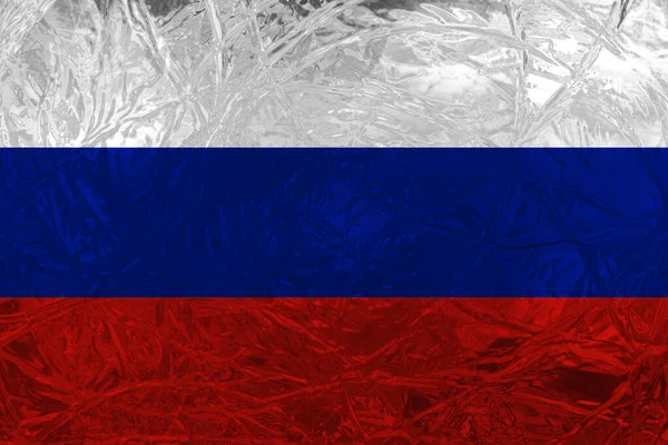 Bandera Rusia Con Efecto Hielo —  Fotos de Stock