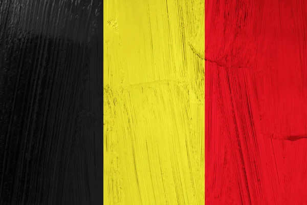 Belgien Flagga Med Reflektionseffekt — Stockfoto