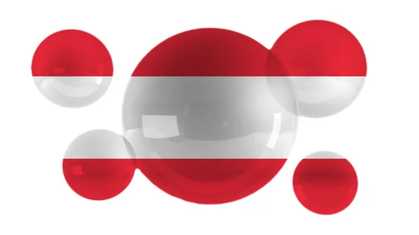 Bandera Austria Sobre Fondo Con Burbujas — Foto de Stock