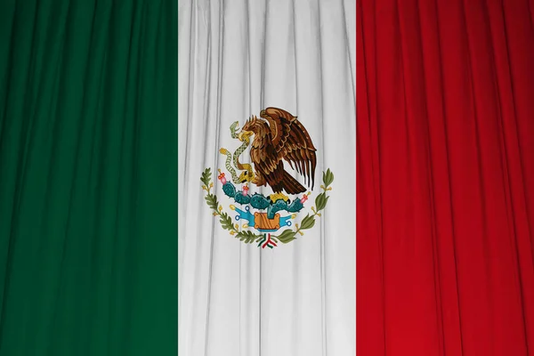 Bandera México Una Tela —  Fotos de Stock