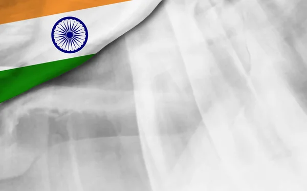 Drape Van Vlag Van India Een Witte Achtergrond — Stockfoto